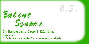 balint szopri business card